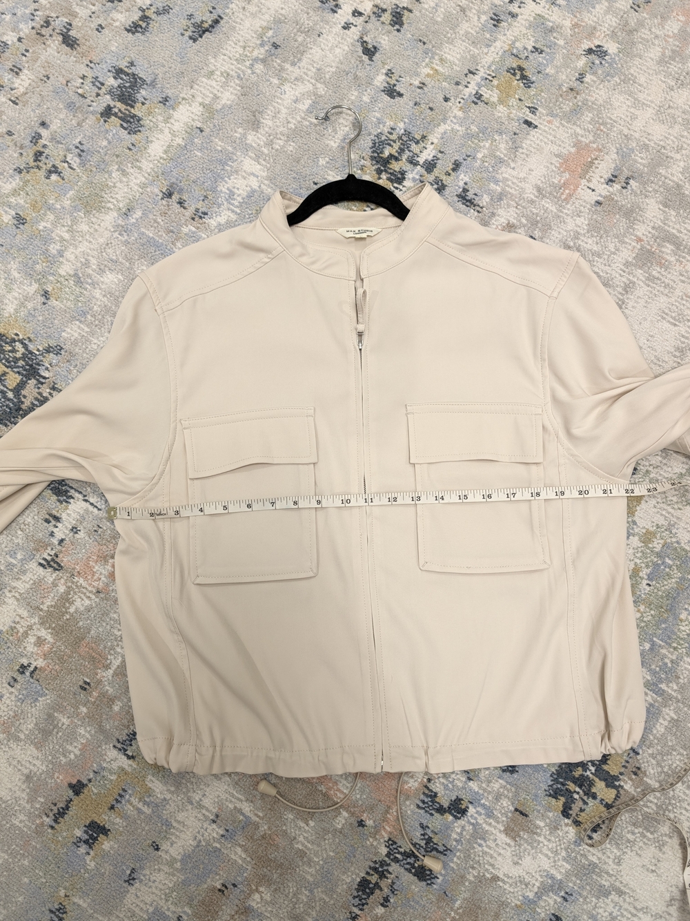 Max Studio Cream Women's Zip-Front Jacket - Picture 7 of 7